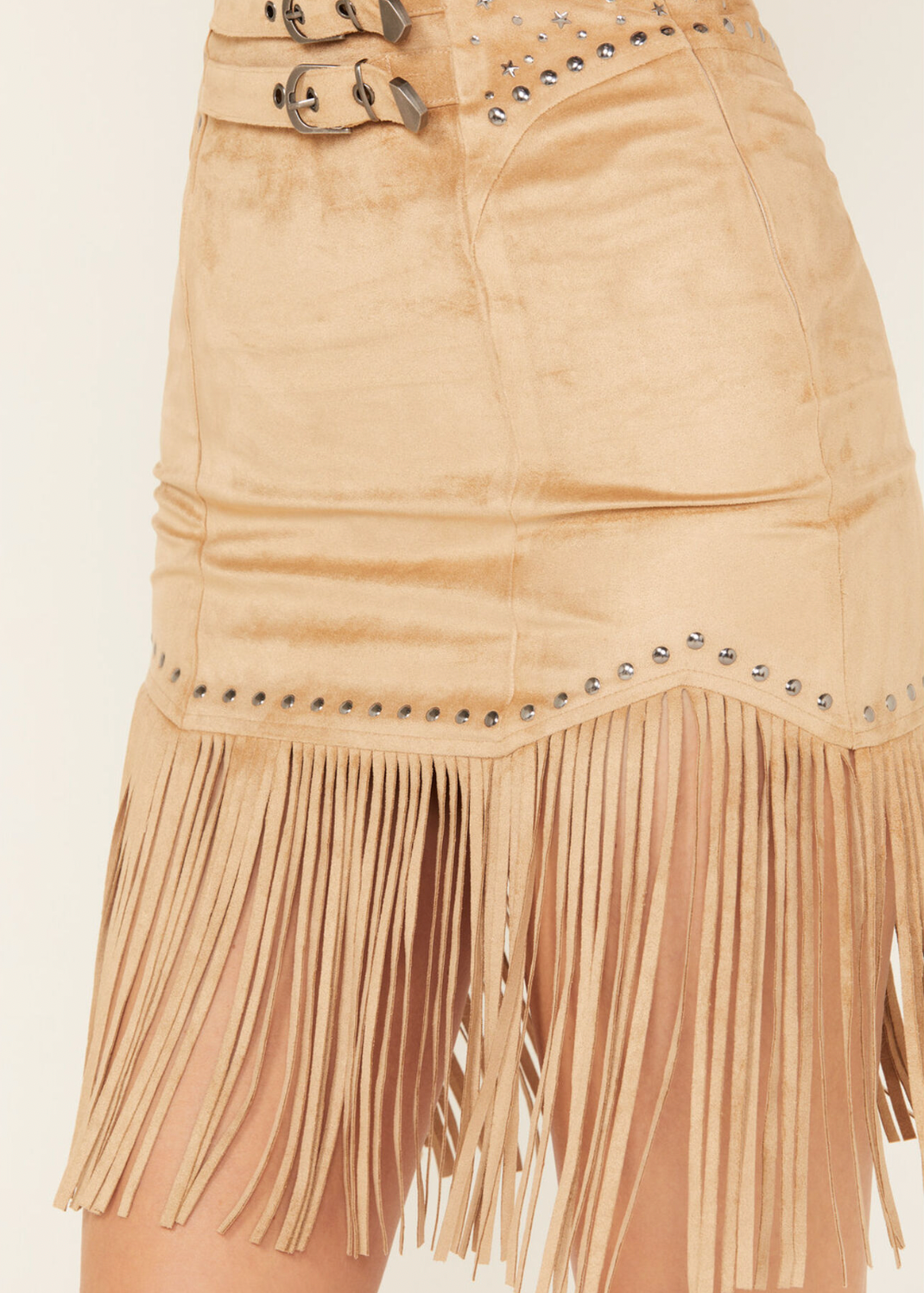 Women's Studded Fringe Skirt