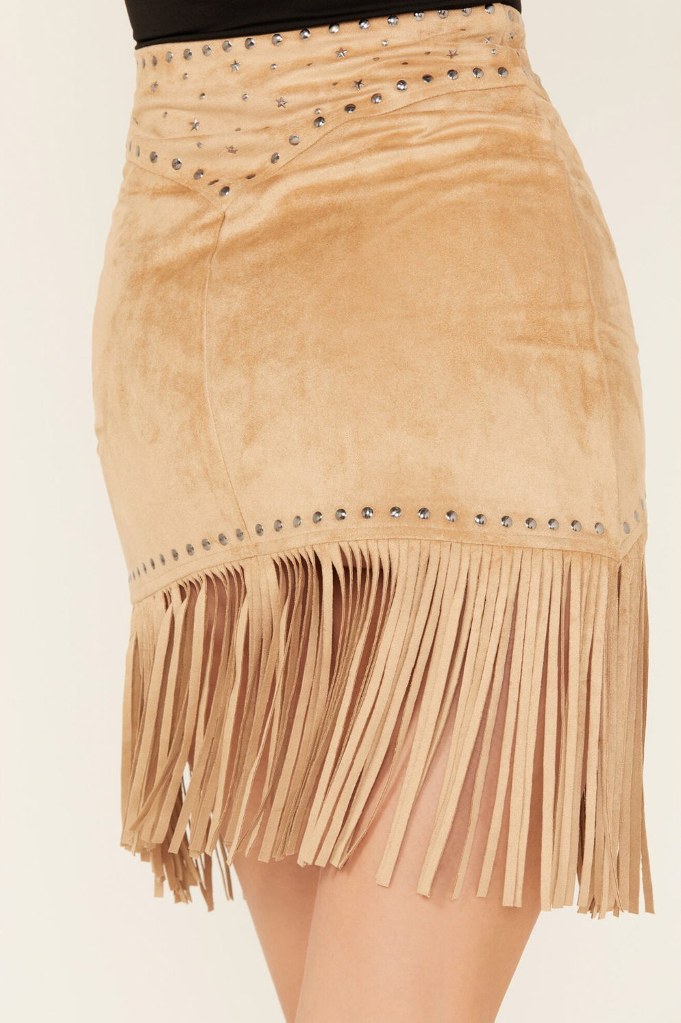 Women's Studded Fringe Skirt