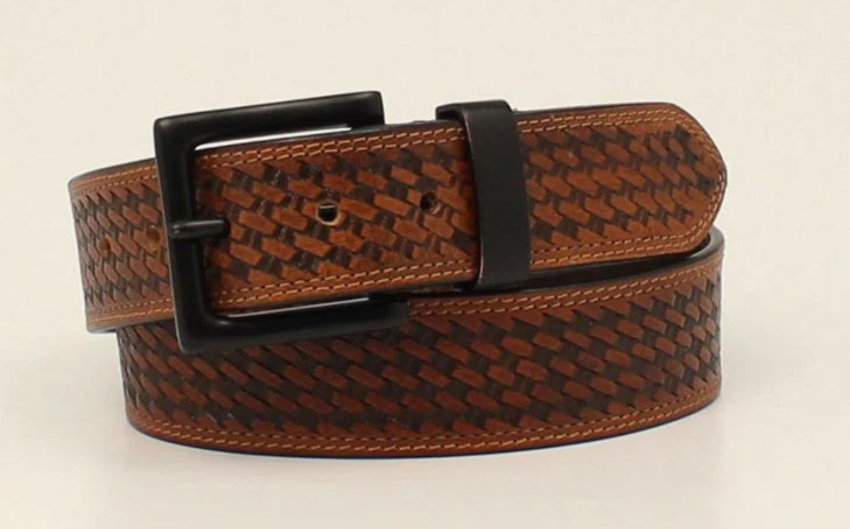 HDX 1 1/2" Basket Tooled Leather Belt
