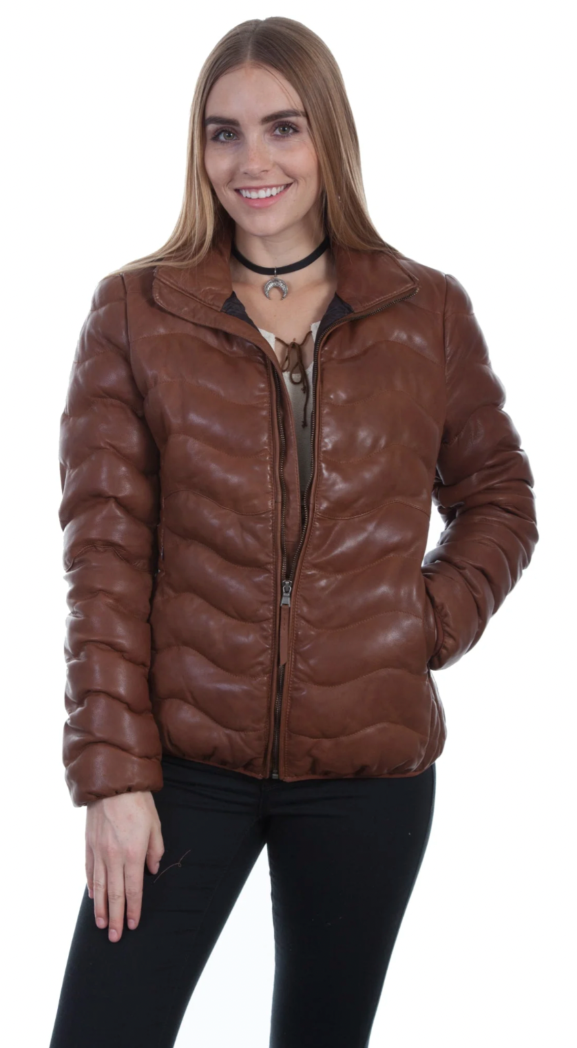 Women's Ribbed Soft Lamb Leather Jacket