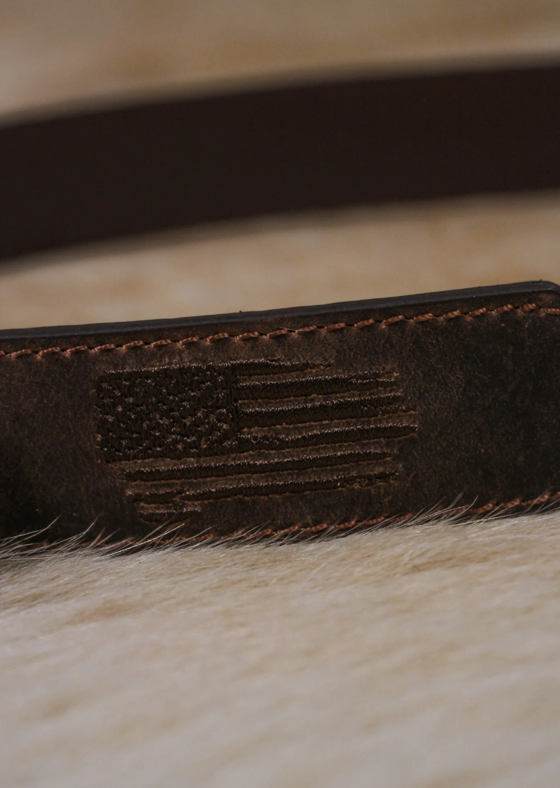 1 1/4" Stitch USA Flag Shield Belt