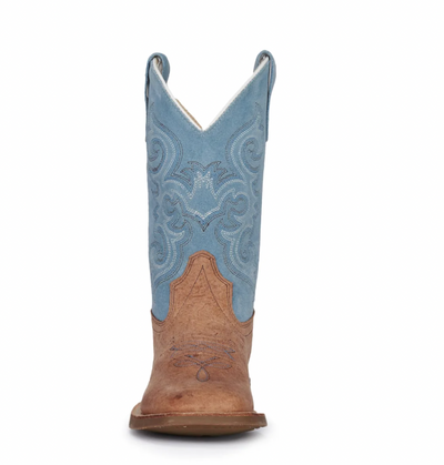 Toddler Sky Blue Square Toe Boots