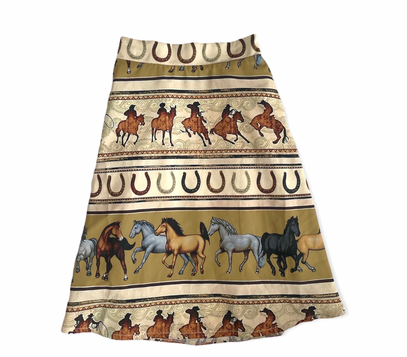 Gold Wild Horses Maxi Skirt