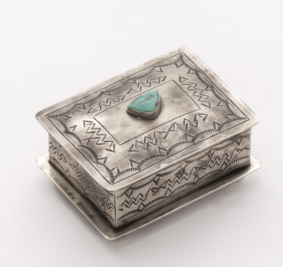 Turquoise Small Stamped Box