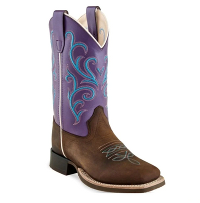 Youth Purple Square Toe Boots