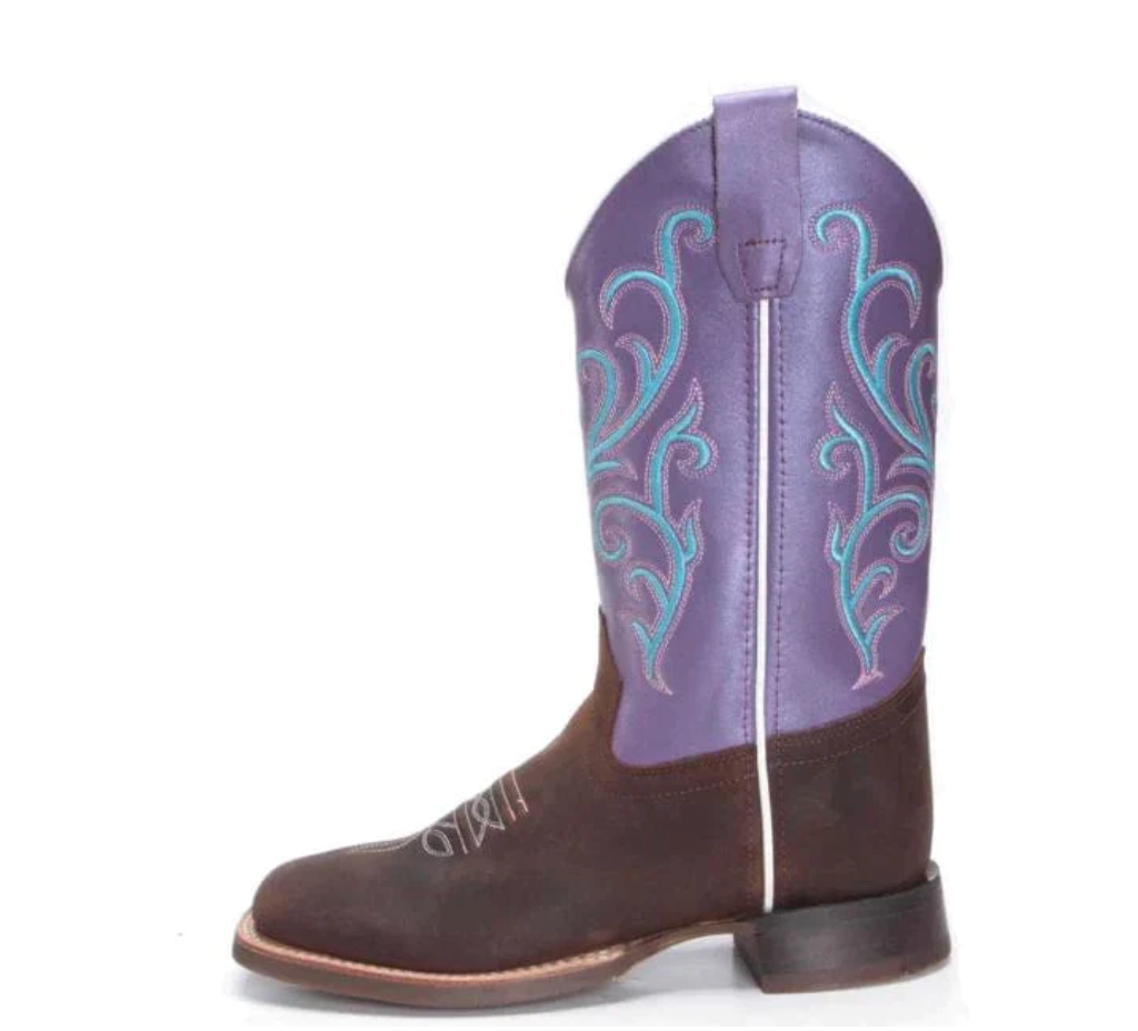 Youth Purple Square Toe Boots