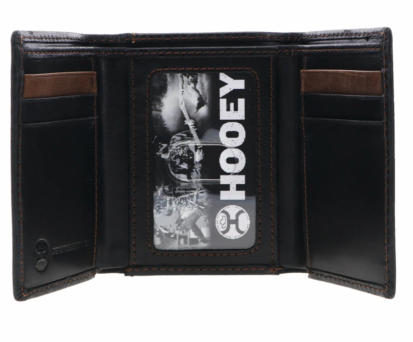 Hooey Classic Smooth Tri Fold Wallet, Black