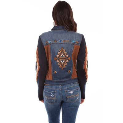 Aztec Embroidered Denim Jacket