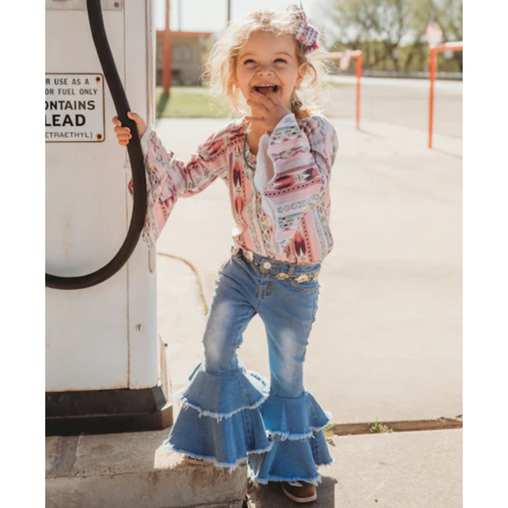 Girls Ruffle Denim Bells Jean | Dixie's