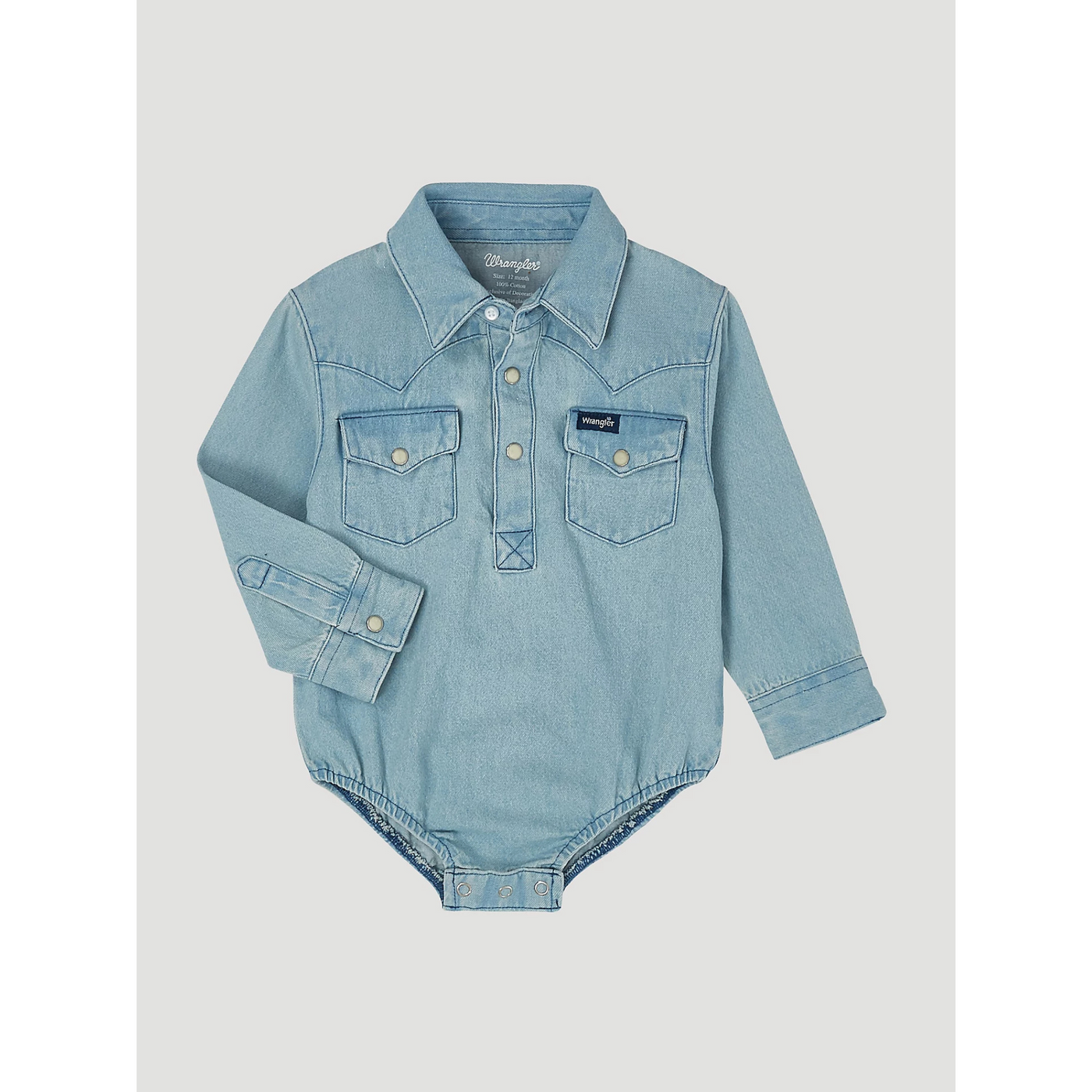 Baby Long Sleeve Denim Bodysuit