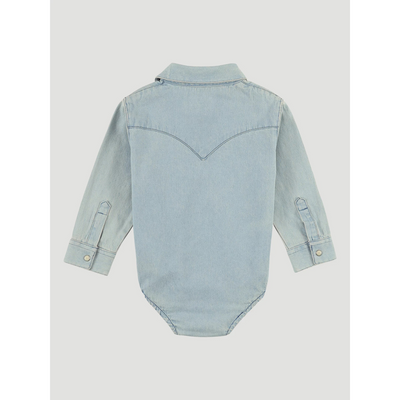 Baby Long Sleeve Denim Bodysuit