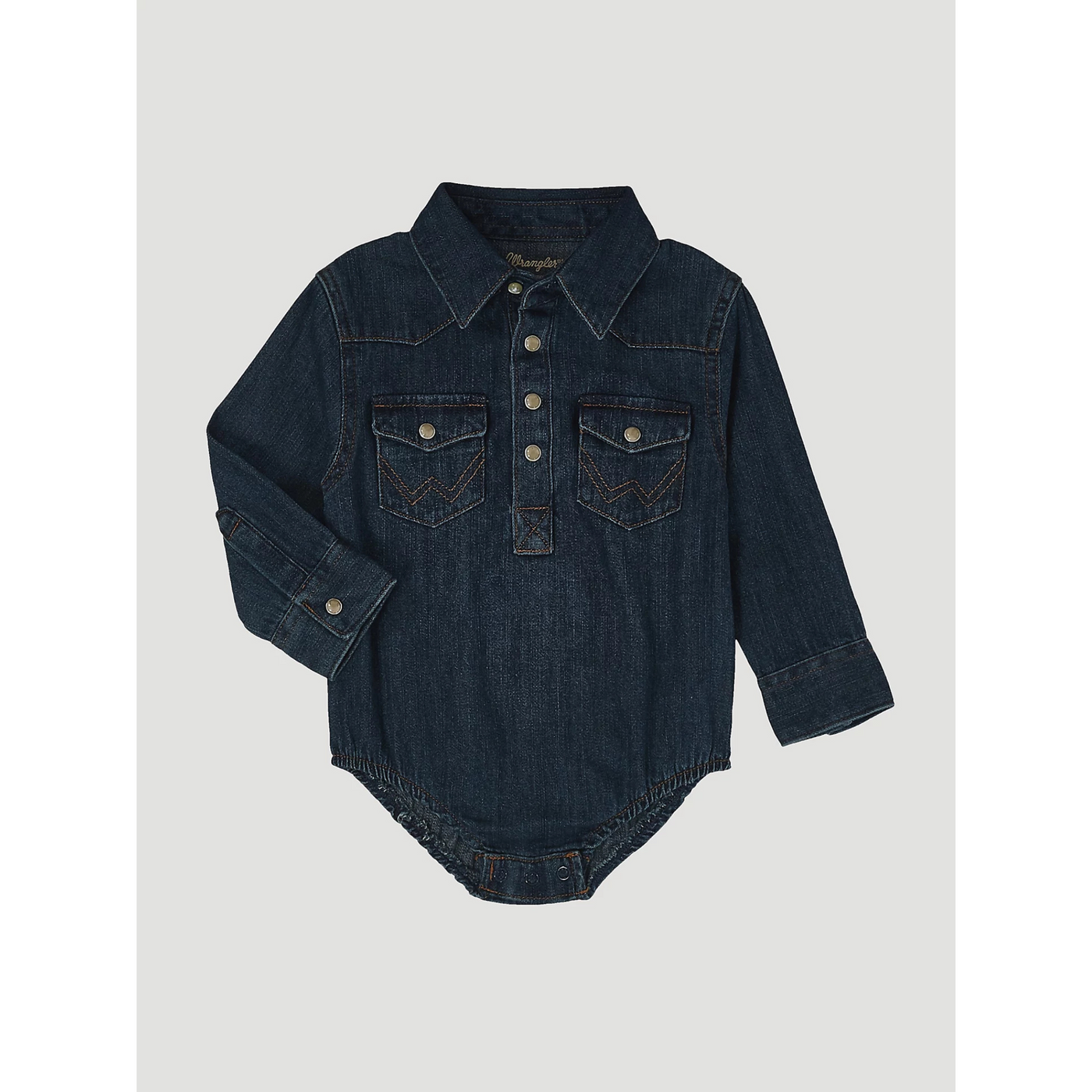 Baby Long Sleeve Denim Bodysuit