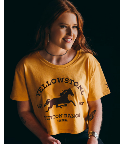 Yellowstone Cropped Oversized Tee