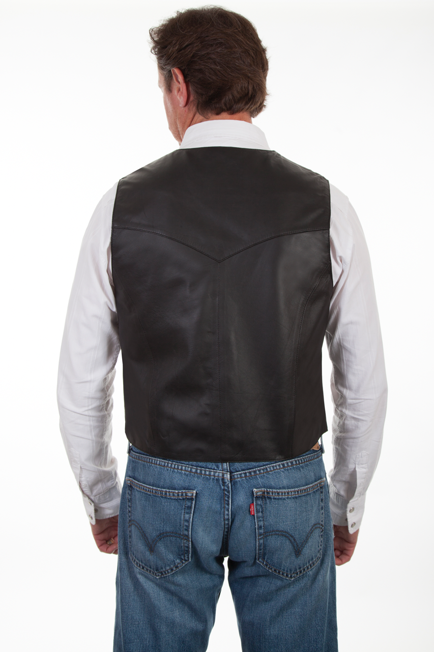 Snap Front Lambskin Leather Vest