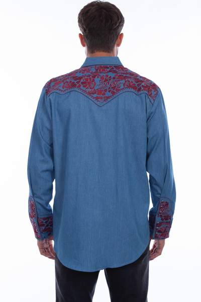 Floral Tooled Embroidered Shirt