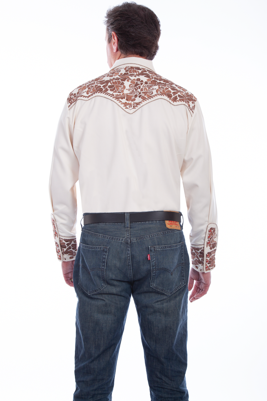 Floral Tooled Embroidered Shirt