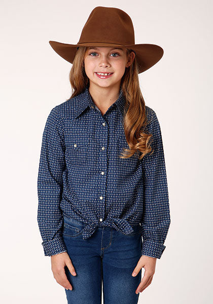 Roper Girls LS Arrow Print Snap Shirt