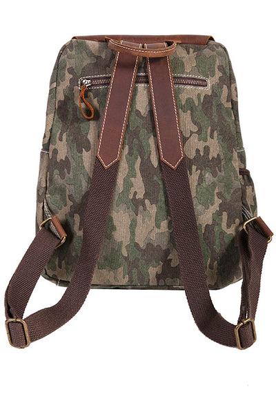 Leather Camo Backpack