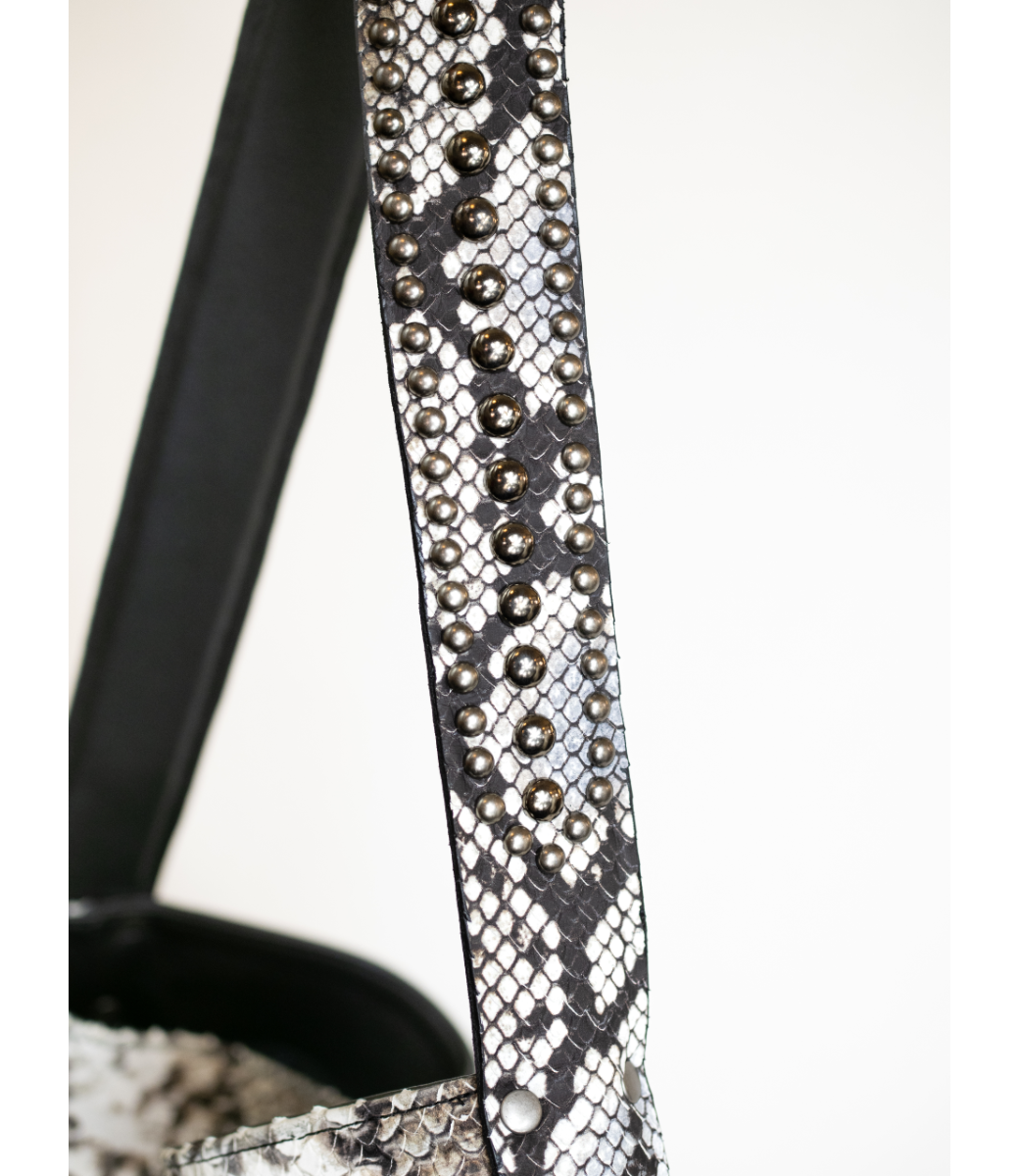 Cobra Print Fringe Purse