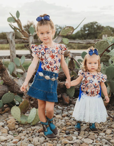 Girls Patriotic Fringe Onesie