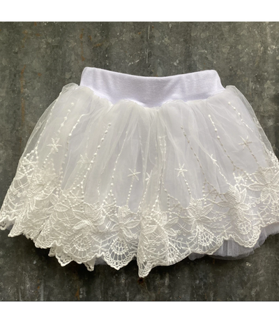 Girls Cream Chiffon Skirt